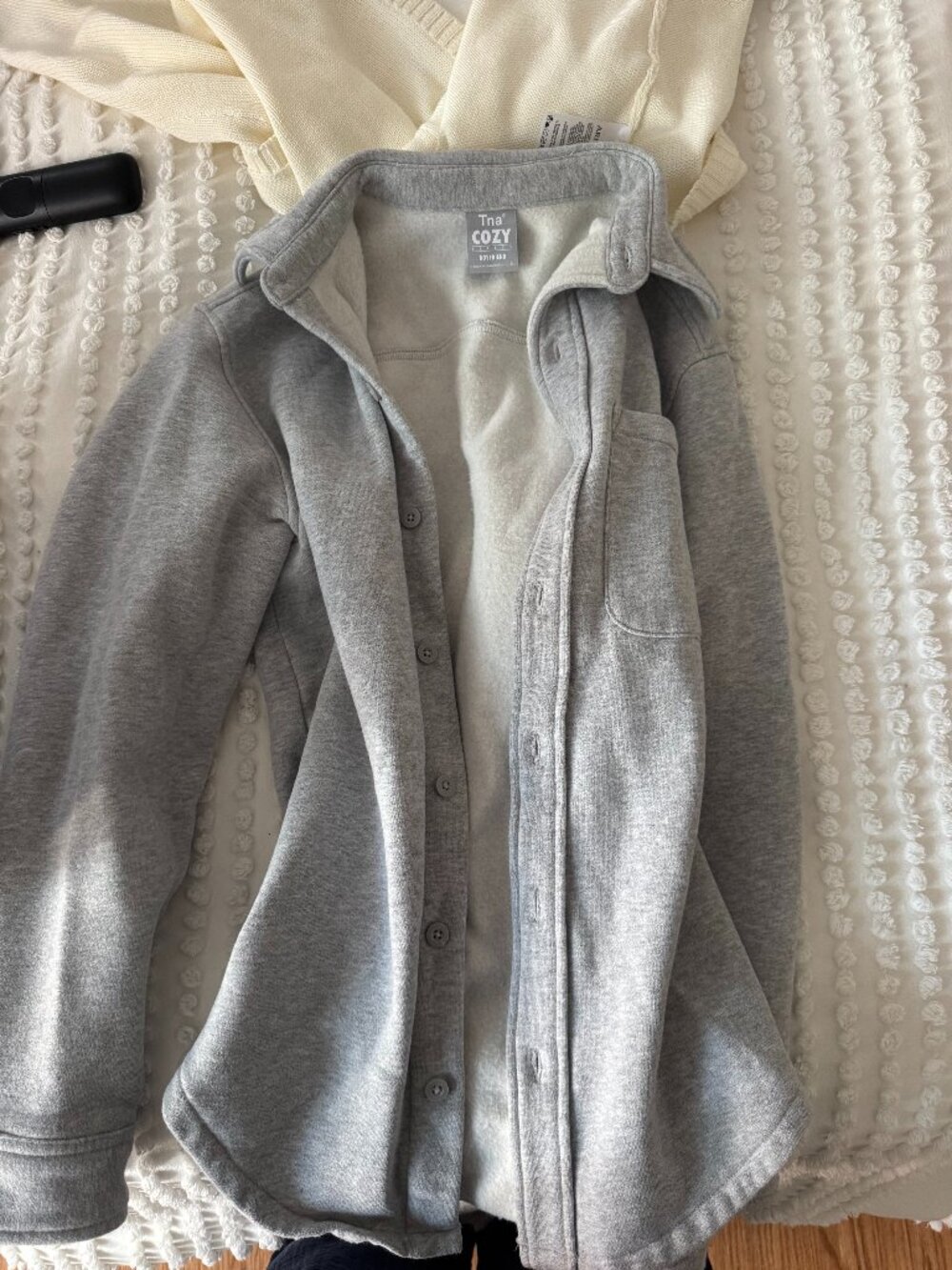 TNA Cozy Boyfriend Button Down Sweater